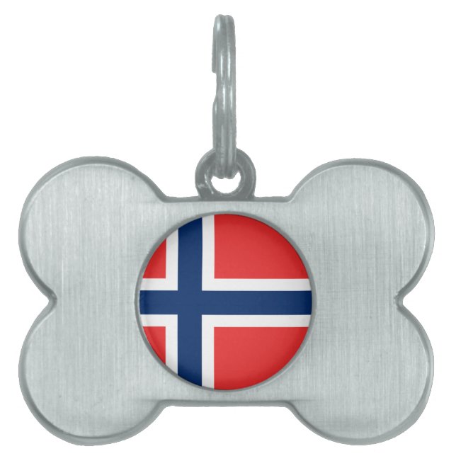 Flag of Norway Pet Name Tag (Front)