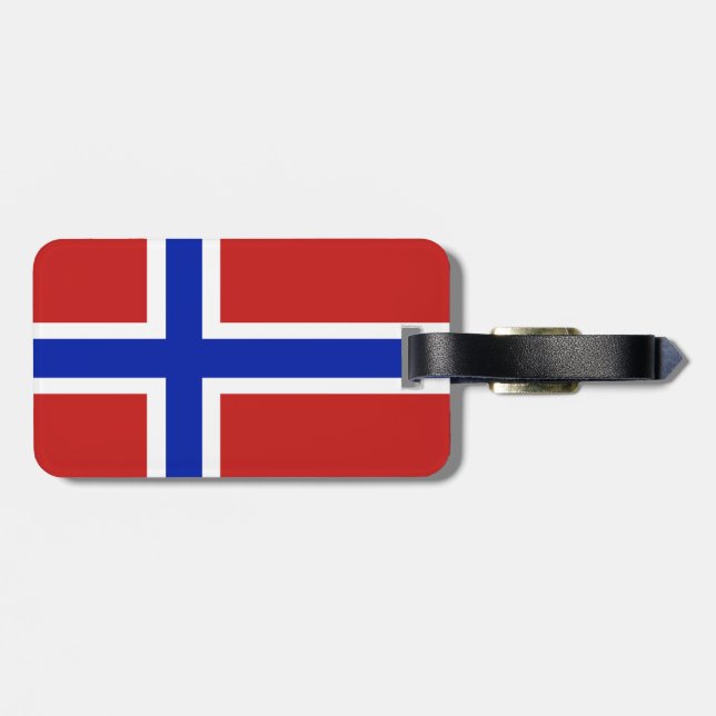 Flag of Norway Scandinavian Luggage Tag (Back Horizontal)