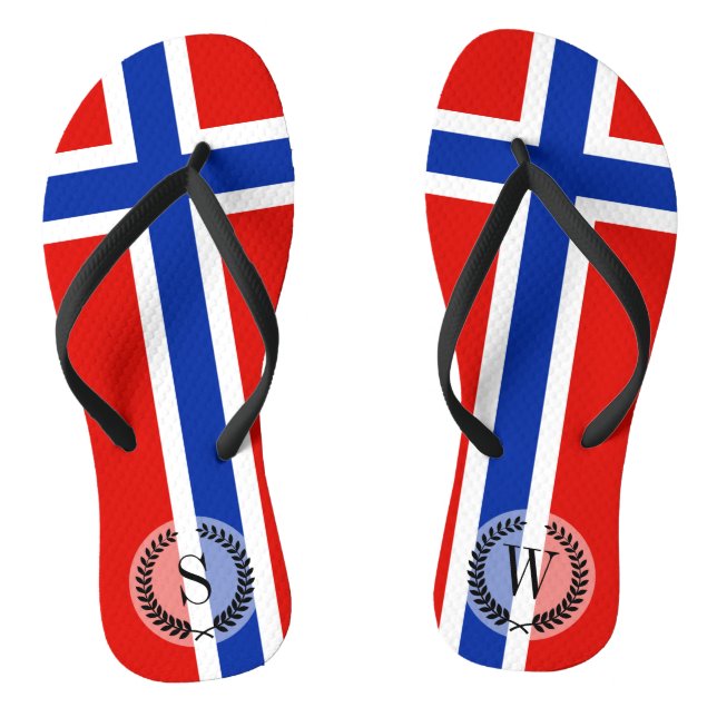 Flag of Norway Thongs (Footbed)