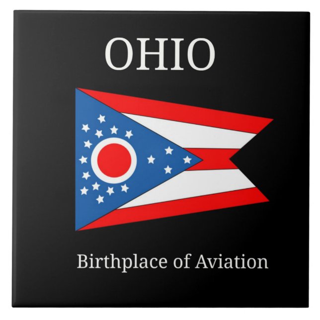 Flag of Ohio, labelled Ceramic Tile (Front)