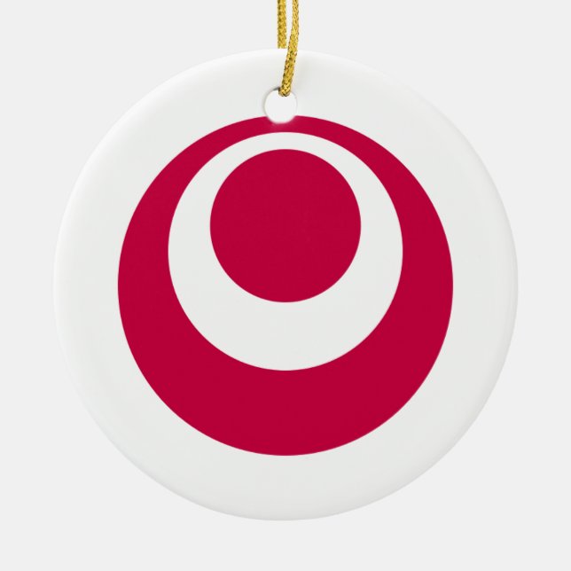 Flag of Okinawa Prefecture Ceramic Tree Decoration (Front)