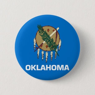 Flag of Oklahoma 6 Cm Round Badge