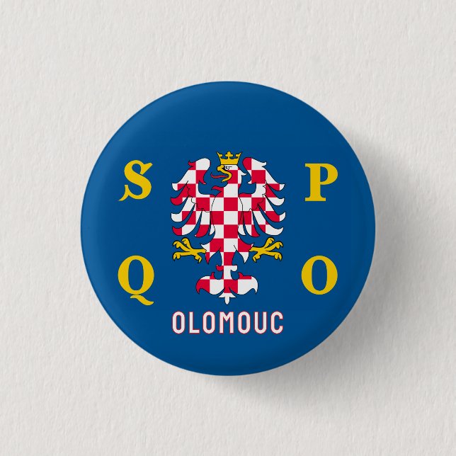 Flag of Olomouc 3 Cm Round Badge (Front)
