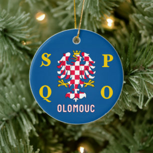 Flag of Olomouc Ceramic Ornament