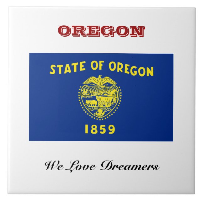 Flag of Oregon Ceramic Tile (Front)