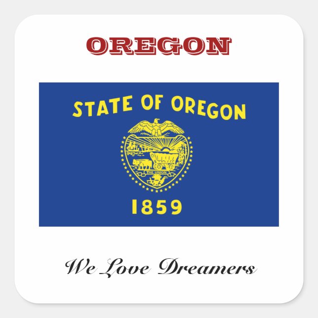 Flag of Oregon Square Sticker (Front)
