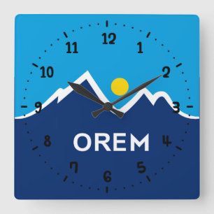 Flag of Orem, Utah Square Wall Clock
