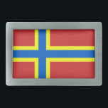 Flag of Orkney Belt Buckle<br><div class="desc">Belt Buckle with design with a flag of historic county of Orkney,  in Scotland,  Great Britain; red flag with blue and yellow Nordic cross</div>