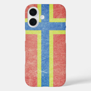 Flag of Orkney Grunge iPhone 16 Case