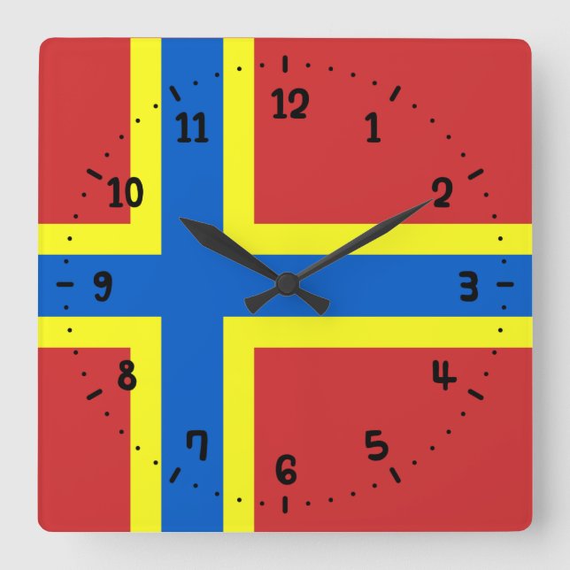 Flag of Orkney Square Wall Clock (Front)