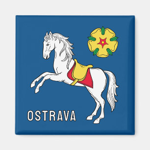 Flag of Ostrava, Czech Republic Magnet