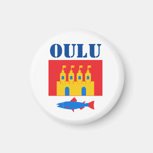 Flag of Oulu, Finland Magnet