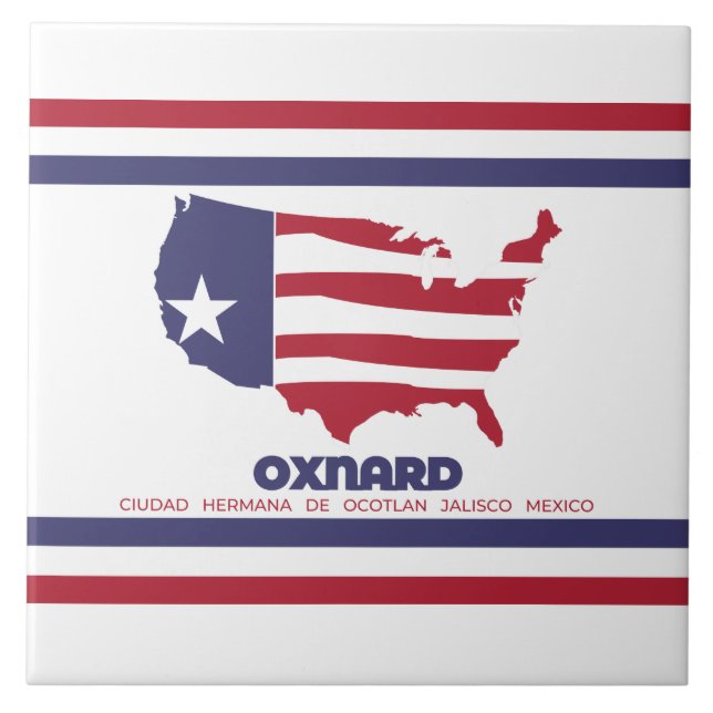 Flag of Oxnard (California) Ceramic Tile (Front)