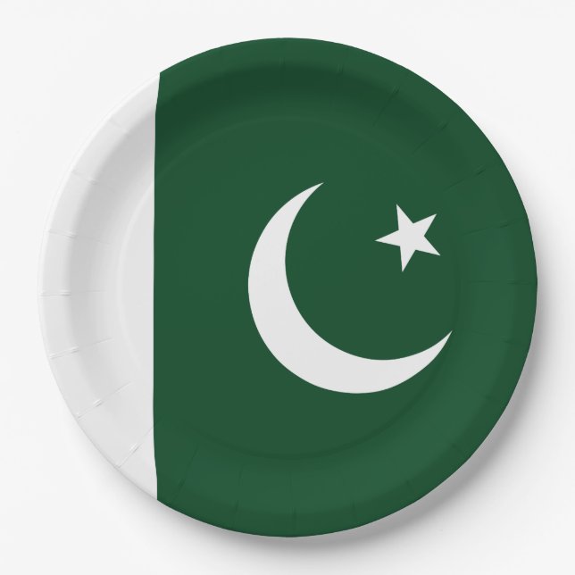 Flag of Pakistan Paper Plate (Front)