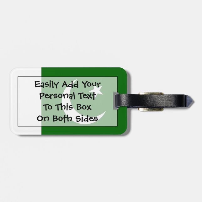 Flag of Pakistan Personal Easy ID Luggage Tag (Back Horizontal)