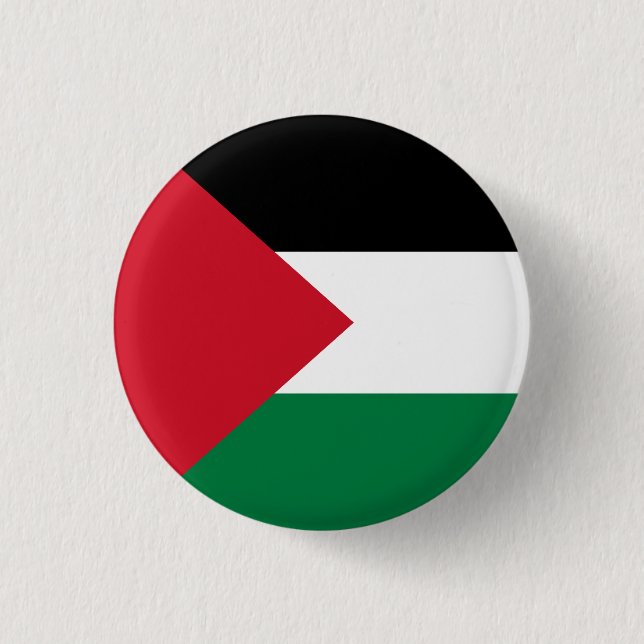 Flag of Palestine 3 Cm Round Badge (Front)
