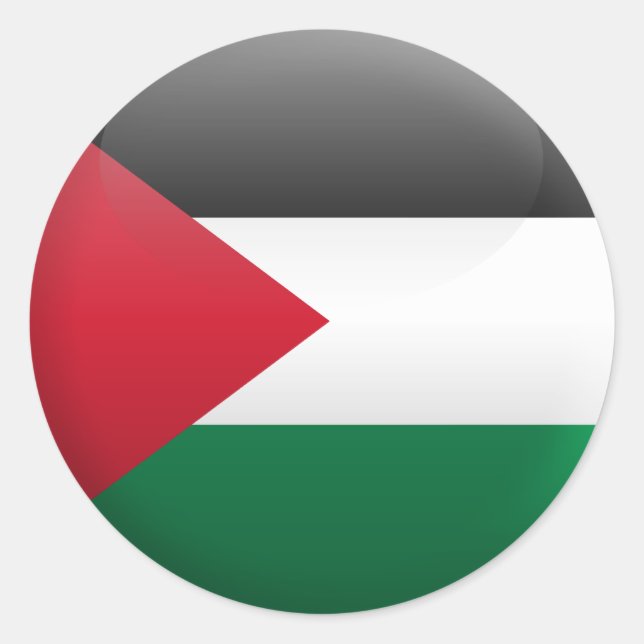 Flag of Palestine Classic Round Sticker (Front)