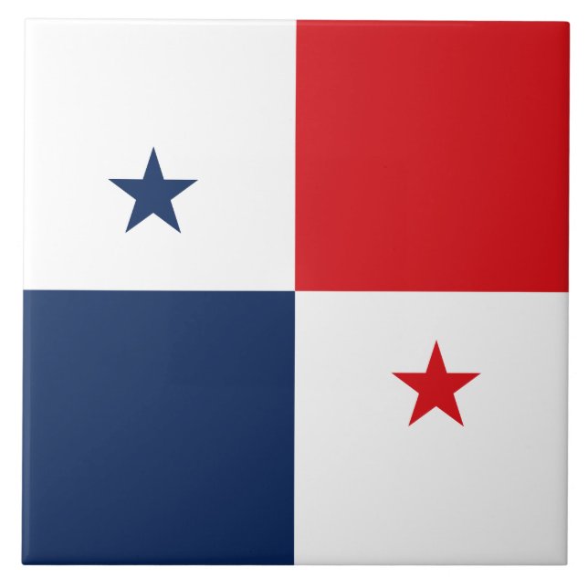 Flag of Panama Ceramic Tile (Front)