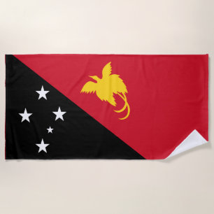 Flag of Papua New Guinea Beach Towel