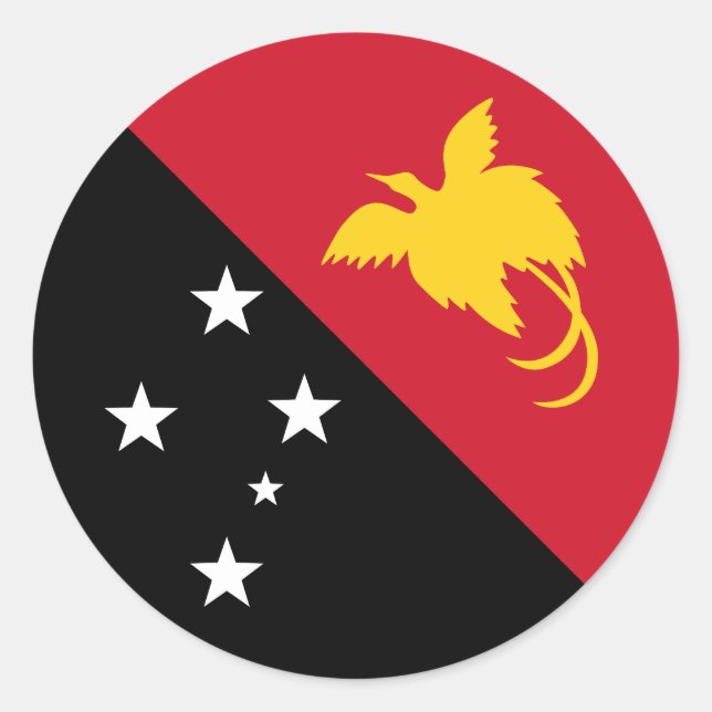Flag of Papua New Guinea Classic Round Sticker (Front)