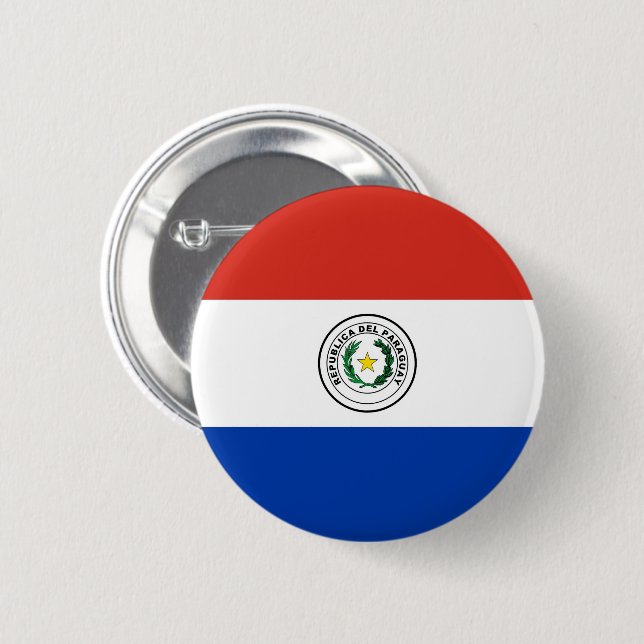 Flag of Paraguay 6 Cm Round Badge (Front & Back)