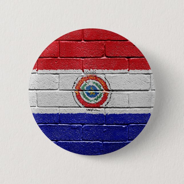 Flag of Paraguay 6 Cm Round Badge (Front)