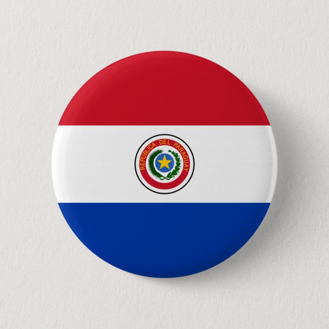 Flag of Paraguay 6 Cm Round Badge (Front)