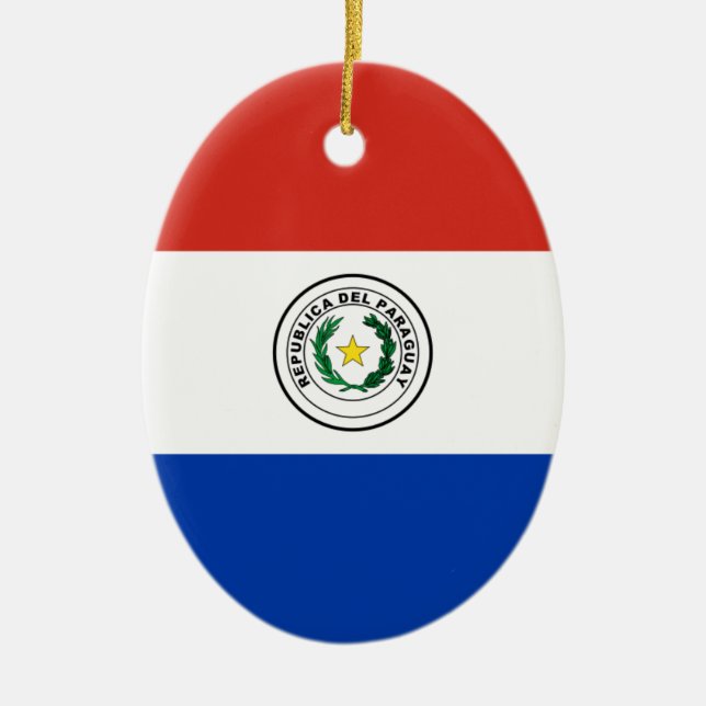 Flag of Paraguay - Bandera de Paraguay Ceramic Ornament (Front)