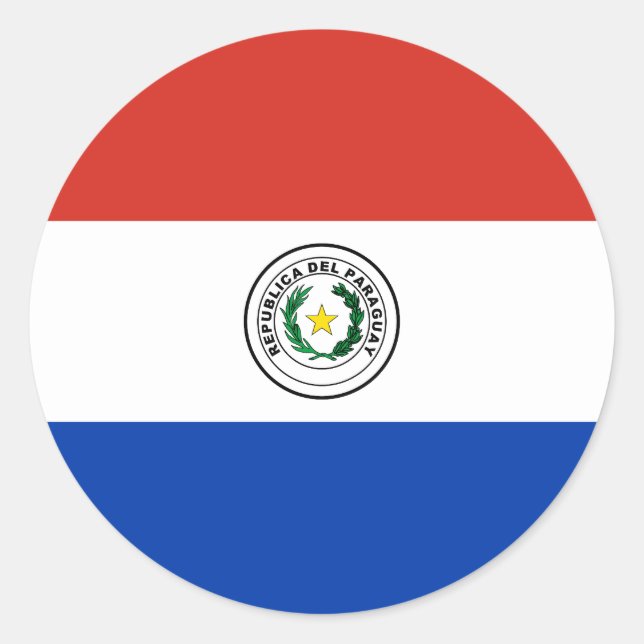 Flag of Paraguay Classic Round Sticker (Front)