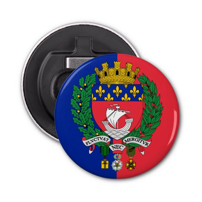 Flag of Paris, France Bottle Opener (Front)