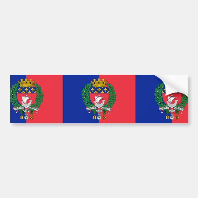 Flag of Paris, France Bumper Sticker (Front)