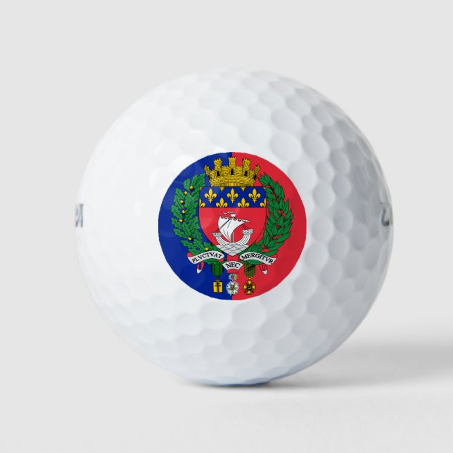 Flag of Paris, France Golf Balls (Front)
