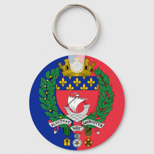 Flag of Paris, France Key Ring