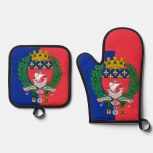 Flag of Paris, France  Oven Mitt & Pot Holder Set