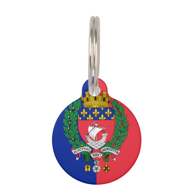 Flag of Paris, France Pet ID Tag (Front)