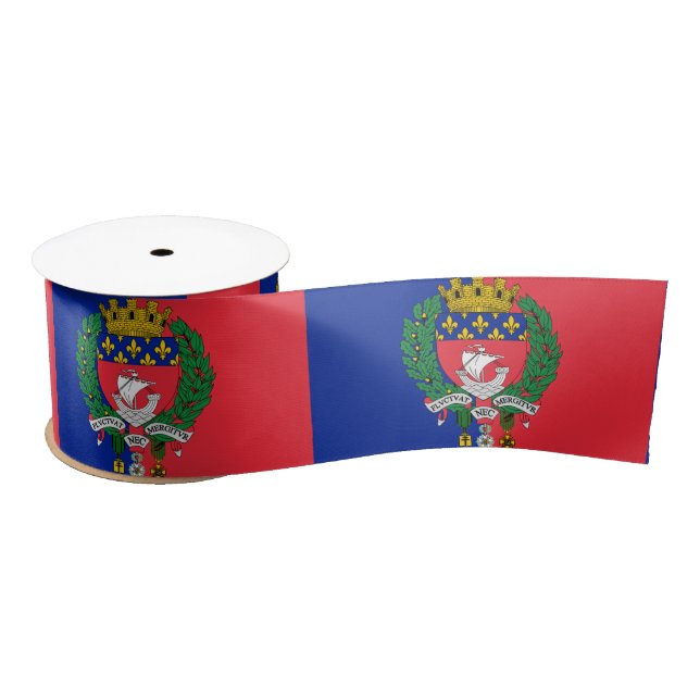 Flag of Paris, France Satin Ribbon (Spool)