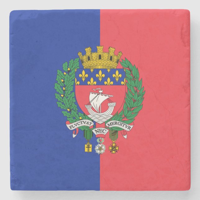 Flag of Paris (France) Stone Coaster (Front)