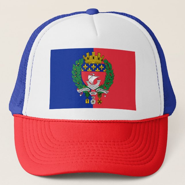 Flag of Paris, France Trucker Hat (Front)