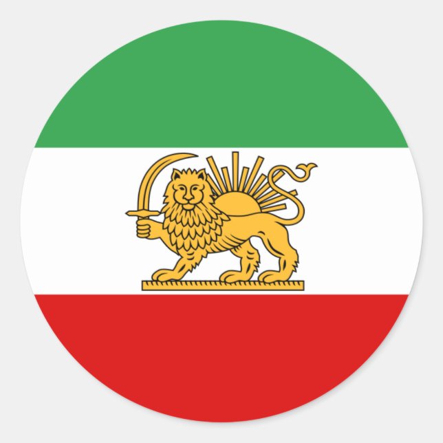 Flag of Persia / Iran (1964-1980) Classic Round Sticker (Front)