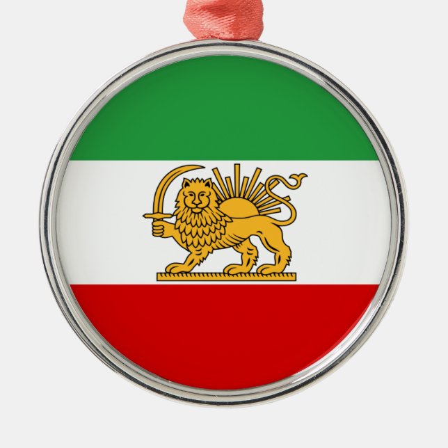 Flag of Persia / Iran (1964-1980) Metal Tree Decoration (Front)
