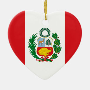 Flag of Peru Ceramic Ornament