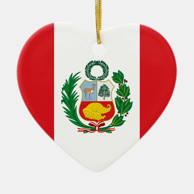 Flag of Peru Ceramic Ornament (Front)