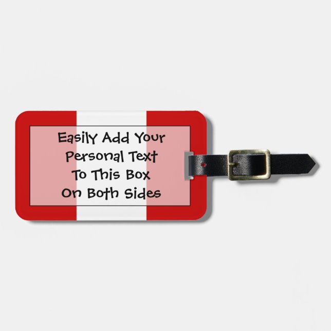 Flag of Peru Easy ID Personal Luggage Tag (Front Horizontal)