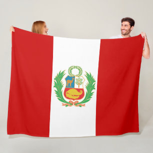 Flag of Peru emblem Pabellón Nacional Fleece Blanket