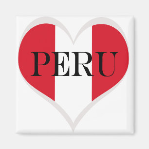 Flag of Peru Pabellón Nacional heart Magnet