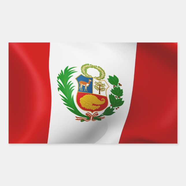 Flag of Peru Rectangular Sticker (Front)