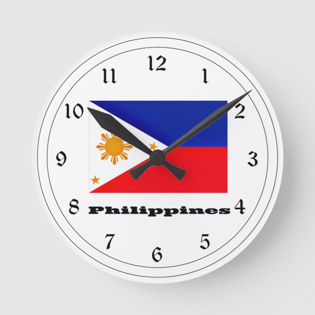 Flag of Philippines  Round Clock (Front)