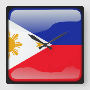 Flag of Philippines Square Wall Clock