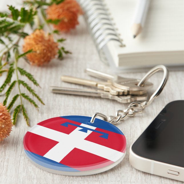 Flag of Piemonte (Italy)  Key Ring (Front Right)