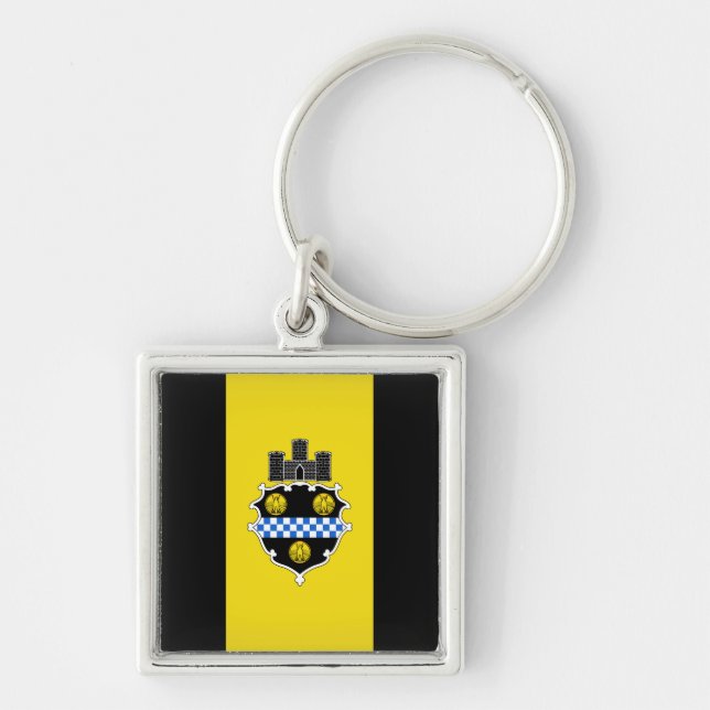 Flag of Pittsburgh, Pennsylvania Keychain (Front)
